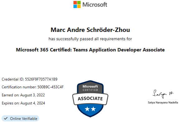 Certification Details