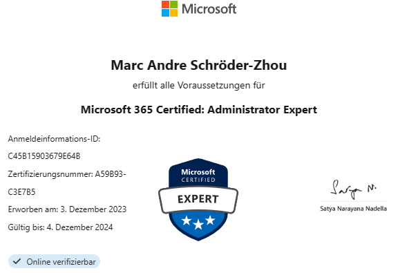 Certification Details