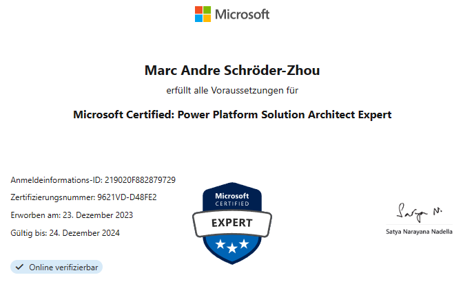 Certification Details