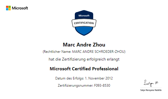 Certification Details