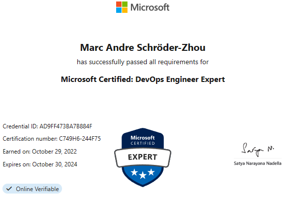 Certification Details