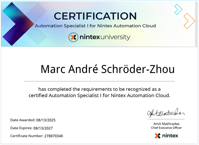 Nintex Automation Specialist I