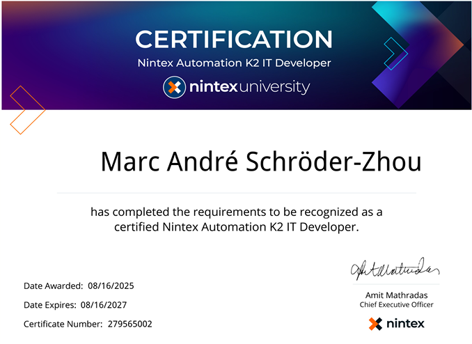Nintex Automation K2 IT Developer