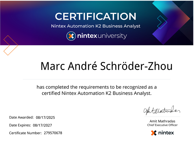 Nintex Automation K2 Business Analyst